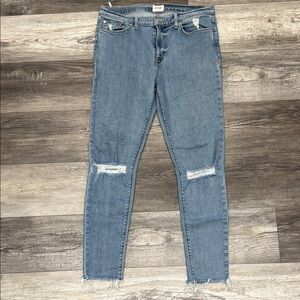 Hudson Medium Blue Ripped Skinny Jeans